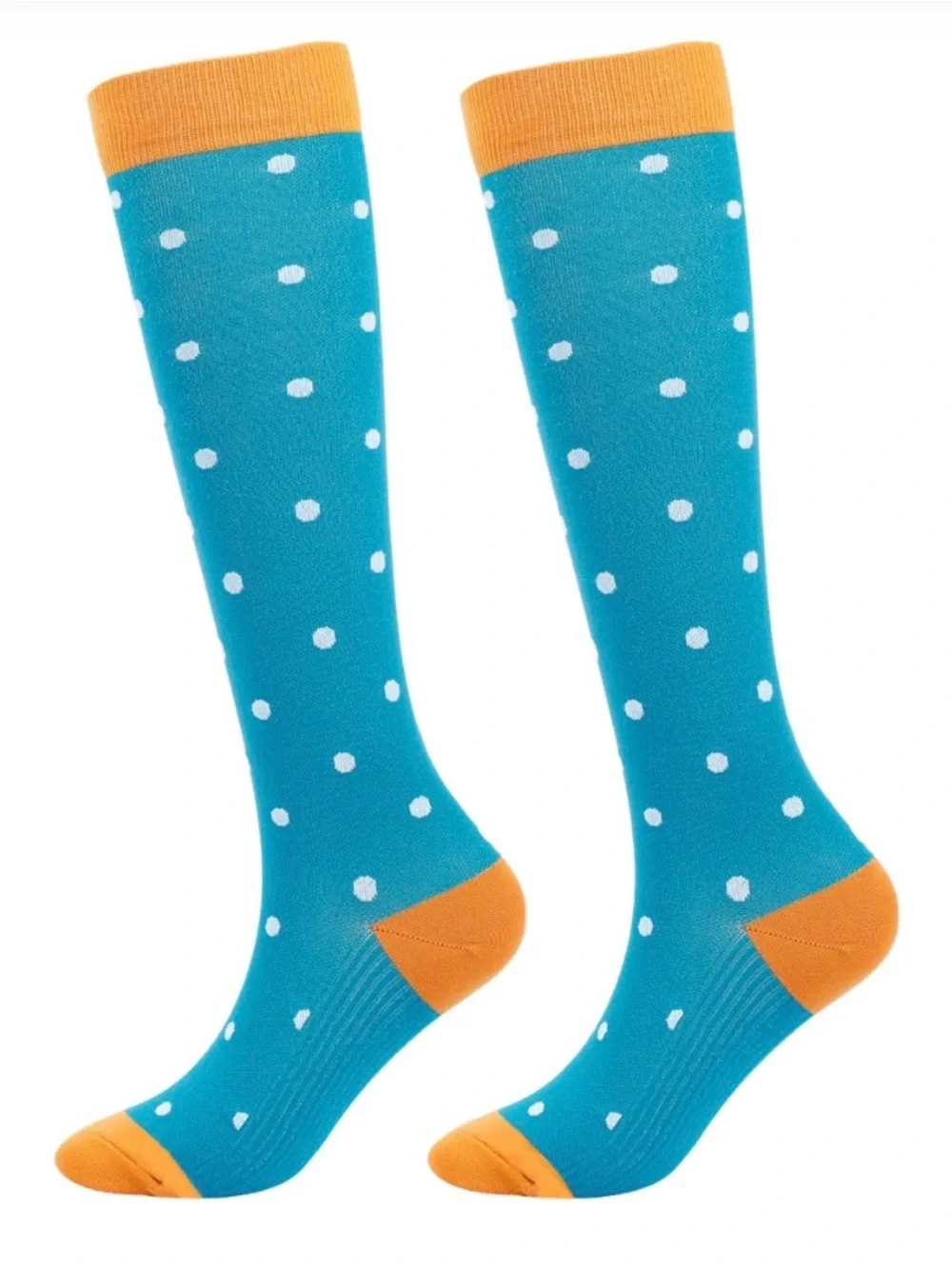2 Pair Compression Socks Bundle S/M Polka Dot & Puppy Dog Knee High Graduated Su